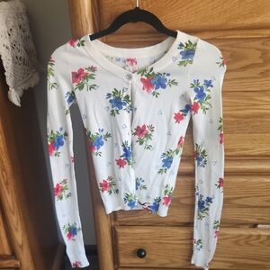 Hollister Red and Blue Long Sleeve Tee